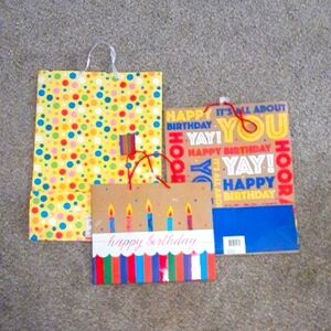 Colorful Birthday Gift Bags Set
